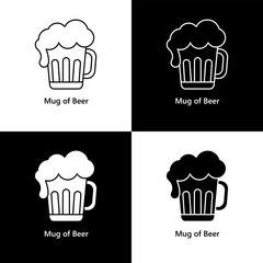 Mug of Beer Icon Logo illustration