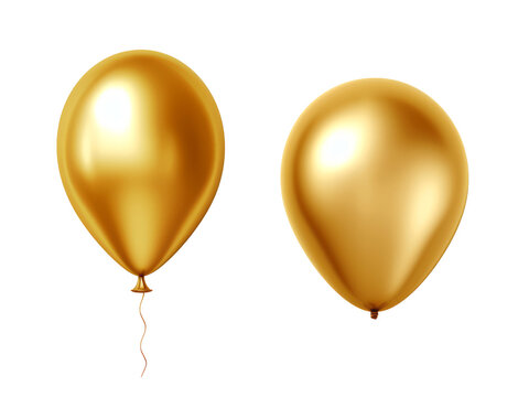 Globos dorados en fondo transparente.