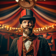 Man in a circus. - obrazy, fototapety, plakaty