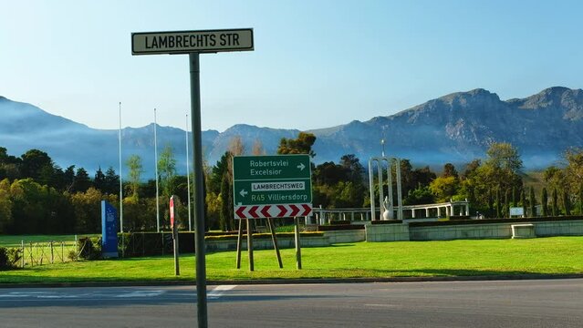Iconic Huguenot Monument representing religious freedom in Franschhoek, RSA