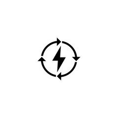 Renewable icon flat sign for mobile concept and web design  isolated on white background 