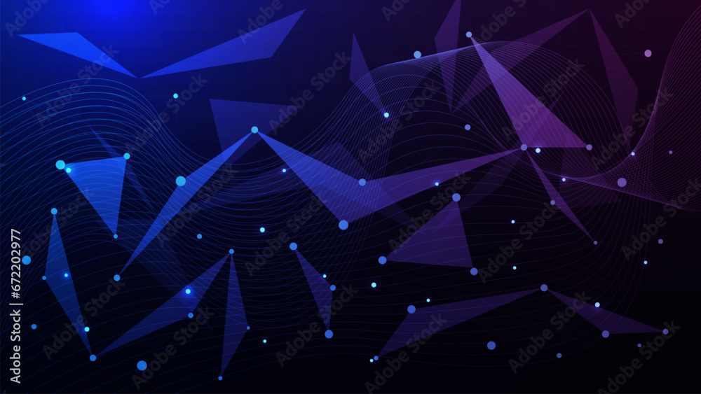 Poster abstract digital technology concept with connecting dots and lines. modern tech, network connection 
