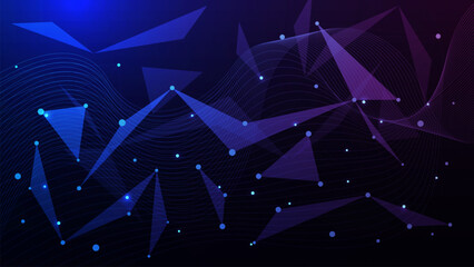 Abstract digital technology concept with connecting dots and lines. Modern tech, network connection and global communication background.