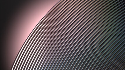 Obraz premium Luxurious pink elegant and modern 3D Rendering abstract background made with modern art Bezier curves of twisted and bent corrugated metal plates