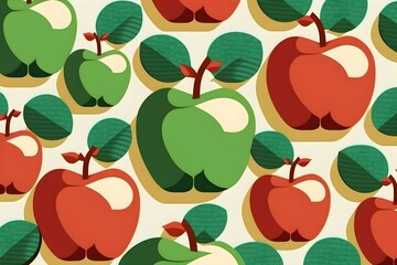 Obraz premium Simple pattern of apples illustration