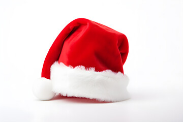 Red Santa hat isolated on white background