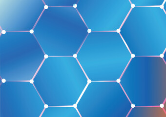 Obraz na płótnie Canvas Free Vector Abstract Blue Gradient Hexagon Pattern Background design
