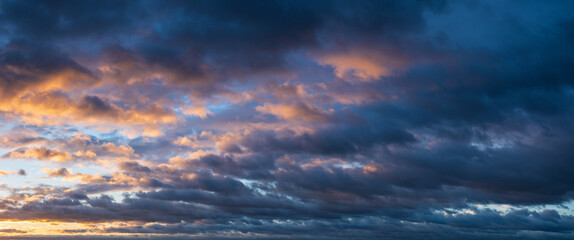 Stormy Sky with dramatic clouds at sunrise - 672204164