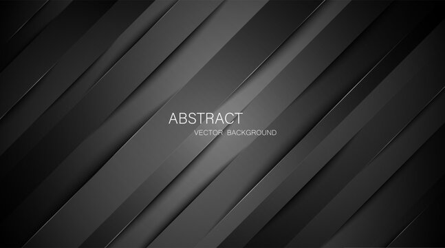 Abstract black background with gradient color with silver glowing lines with free space for design. dark background, vector illustration