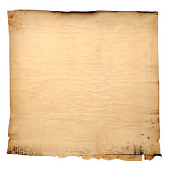 old paper with burnt edges isolated on transparent background Remove png, Clipping Path