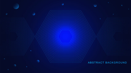 Abstract hexagon lines for modern technology concept. Digital tech, big data visualization and communication background. - obrazy, fototapety, plakaty