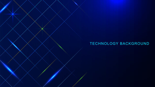 Abstract multicolor glowing lines for digital technology concept background.