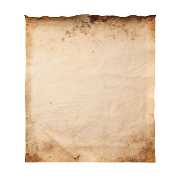 old paper with burnt edges isolated on transparent background Remove png, Clipping Path