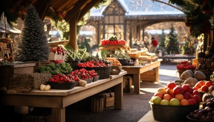 Fototapeta na wymiar Photo of a Bountiful Harvest of Fresh Fruits and Vegetables