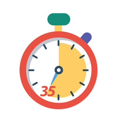 Stopwatch Reminder in 35 Minutes or Second, Clock Illustration