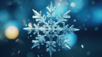 Snowflake on a dark blue background