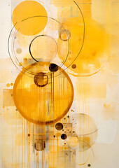 yellow circles backdrop, modern and creative background, trendy pattern