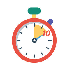 Stopwatch Reminder in 10 Minutes or Second, Clock Illustration