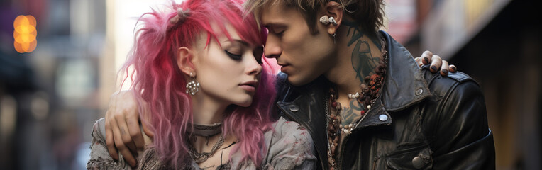 Naklejka premium punks celebrating Valentine's Day