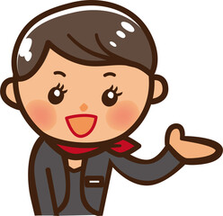 女性クルーのかわいいイラスト