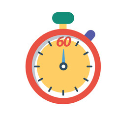 Stopwatch Reminder in 60 Minutes or Second, Clock Illustration