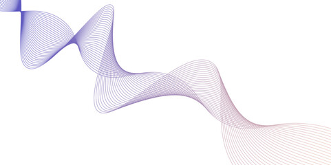 Fototapeta premium abstract red blue wave, geometric DNA texture background, Vector illustration. Wave with lines created using blend tool. Curved wavy line.