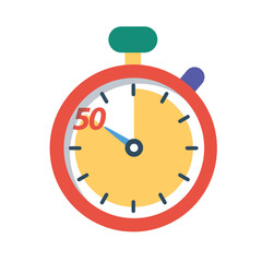 Stopwatch Reminder in 50 Minutes or Second, Clock Illustration