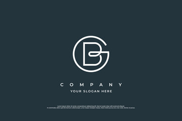 Minimal and Simple Letter BG or GB Logo Design Vector Template