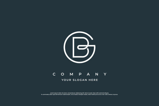 Minimal and Simple Letter BG or GB Logo Design Vector Template