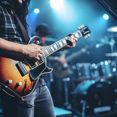 Obraz premium Close-Up of Guitar at Music Concert