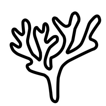 black outline seaweed plant clip art preview