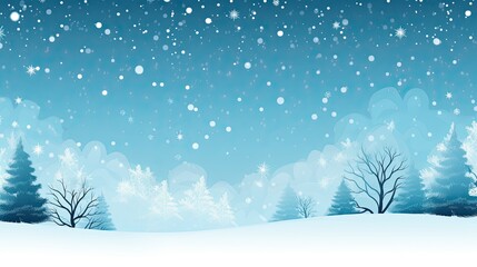 Fototapeta na wymiar Winter landscape with trees and snow