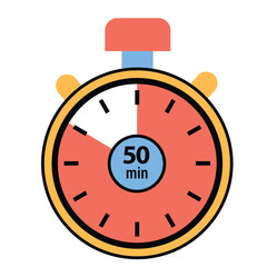 Stopwatch Countdown in 50 Minute, Timer and Clock Icon Design