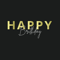 Happy Birthday typography. brithday wishes card design, luxury  Beautiful greeting card scratched calligraphy black text word gold stars. Hand drawn invitation Handwritten, isolated vector