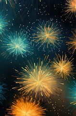 Fototapeta premium Dazzling Fireworks Lighting Up Sky
