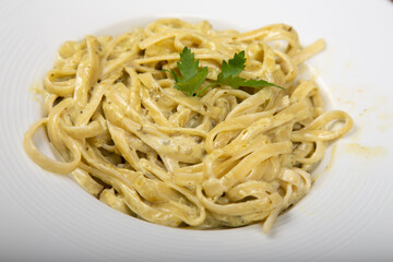 Delicious Italian pasta, Spaghetti, Fettuccine, Macaroni, Fusilli, Bow ties, Penne