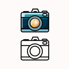 Camera icon. Photo camera Line and Color style Vector. Logo Design.