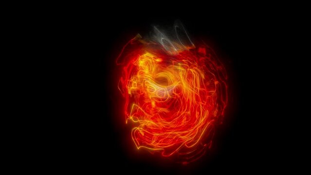 hot glowing energy wire, abstract visualisation of atomic interaction