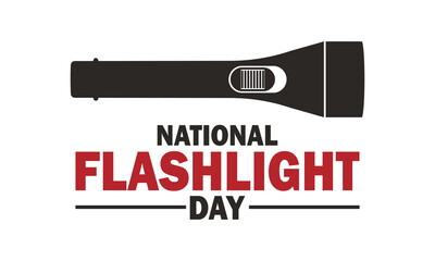 National Flashlight Day. Holiday concept. Template for background, banner, card, poster with text inscription. Vector illustration
