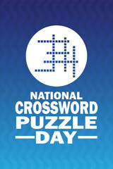 National Crossword Puzzle Day Vector illustration. Suitable for greeting card, poster and banner