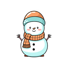 Snowman vector clipart. Good for fashion fabrics, children’s clothing, T-shirts, postcards, email header, wallpaper, banner, events, covers, advertising, and more.
