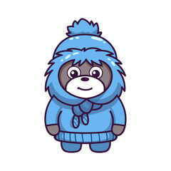 Cute winter gorilla vector clipart. Good for fashion fabrics, children’s clothing, T-shirts, postcards, email header, wallpaper, banner, events, covers, advertising, and more.