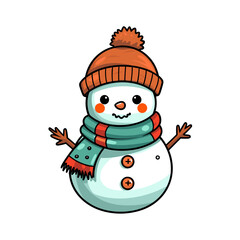 Snowman vector clipart. Good for fashion fabrics, children’s clothing, T-shirts, postcards, email header, wallpaper, banner, events, covers, advertising, and more.