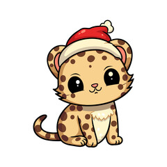 Christmas Leopard vector clipart. Good for fashion fabrics, children’s clothing, T-shirts, postcards, email header, wallpaper, banner, events, covers, advertising, and more.