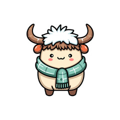 Winter yak vector clipart. Good for fashion fabrics, children’s clothing, T-shirts, postcards, email header, wallpaper, banner, events, covers, advertising, and more.