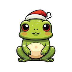 Obraz premium Christmas frog vector clipart. Good for fashion fabrics, children’s clothing, T-shirts, postcards, email header, wallpaper, banner, events, covers, advertising, and more.
