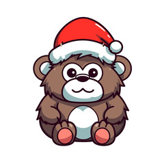 Christmas gorilla  vector clipart. Good for fashion fabrics, children’s clothing, T-shirts, postcards, email header, wallpaper, banner, events, covers, advertising, and more.