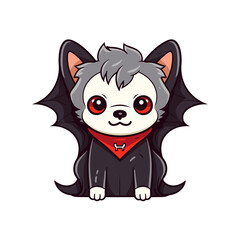 Cute dog vampire vector clipart. Good for fashion fabrics, children’s clothing, T-shirts, postcards, email header, wallpaper, banner, events, covers, advertising, and more.