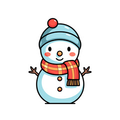 Snowman vector clipart. Good for fashion fabrics, children’s clothing, T-shirts, postcards, email header, wallpaper, banner, events, covers, advertising, and more.