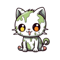 Zombie cat vector clipart. Good for fashion fabrics, children’s clothing, T-shirts, postcards, email header, wallpaper, banner, events, covers, advertising, and more.